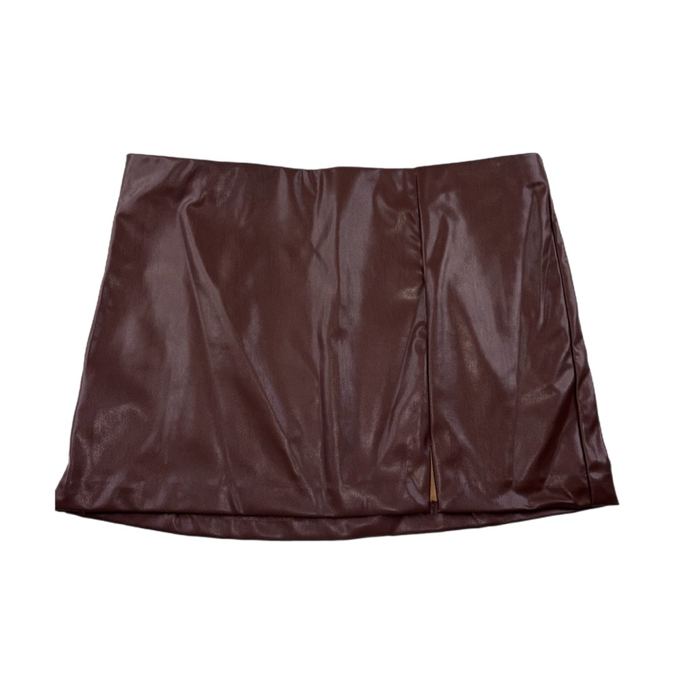 H&M Dark Brown Leather Pencil Skirt